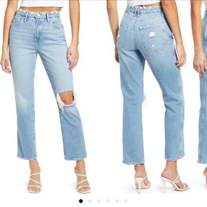 Good American Jeans Good Curve High Waist Distressed
Straight Leg Jeans